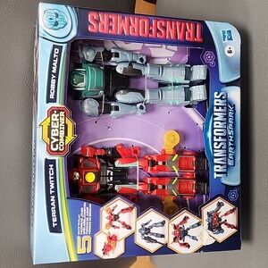 Transforming Robot Action Figures - Red and Grey